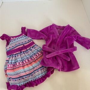My Life As Purple and Pink Patterned Doll Pajamas Set